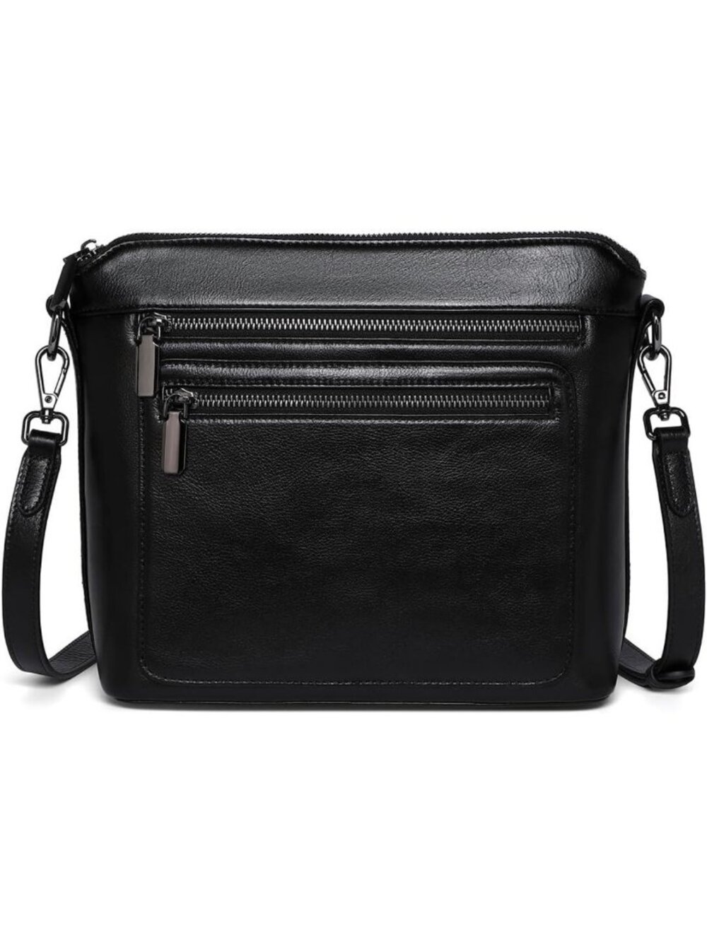 Stylish Genuine Leather Crossbody Bag for Women - Multi-Pocket Shoulder Satchel